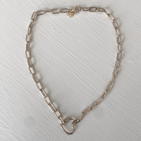 Mia Fiore Italian Sterling Silver Bronze Plated Heart Paperclip Necklace - Picture 12 of 15